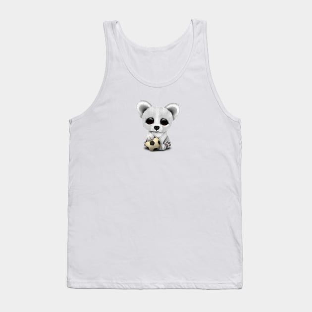 Cute Baby Polar Bear With Football Soccer Ball Tank Top by jeffbartels